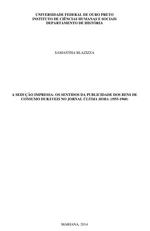 A SEDUÇÃO IMPRESSA: OS SENTIDOS DA PUBLICIDADE DOS BENS DE CONSUMO DURÁVEIS NO JORNAL ÚLTIMA HORA (1955-1960)