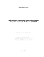 As Relações entre o Império do Brasil e a República do Paraguai no Contexto do Pós-Guerra (1870-1875)